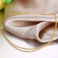 爱迪尔珠宝 IDEAL 白18K水波纹项链(18寸)