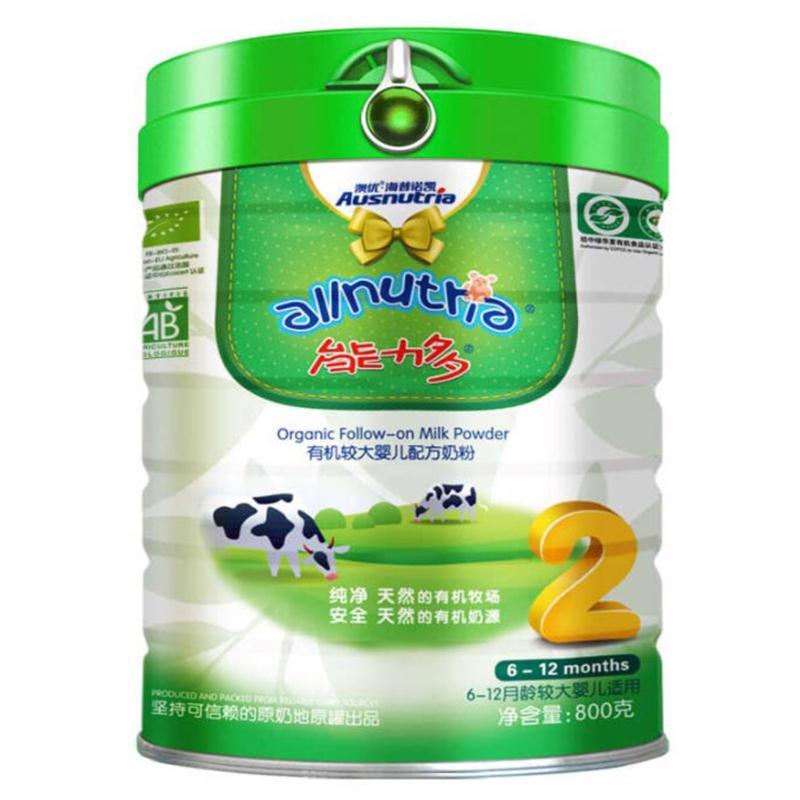 澳优能力多有机较大婴儿配方奶粉2段800G