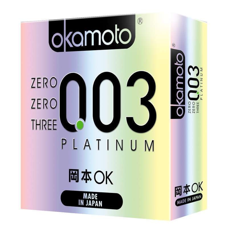 [苏宁超市]进口冈本okamoto避孕套安全套计生用品-0.03白金超薄 3片装 情趣用品男女成人性用品