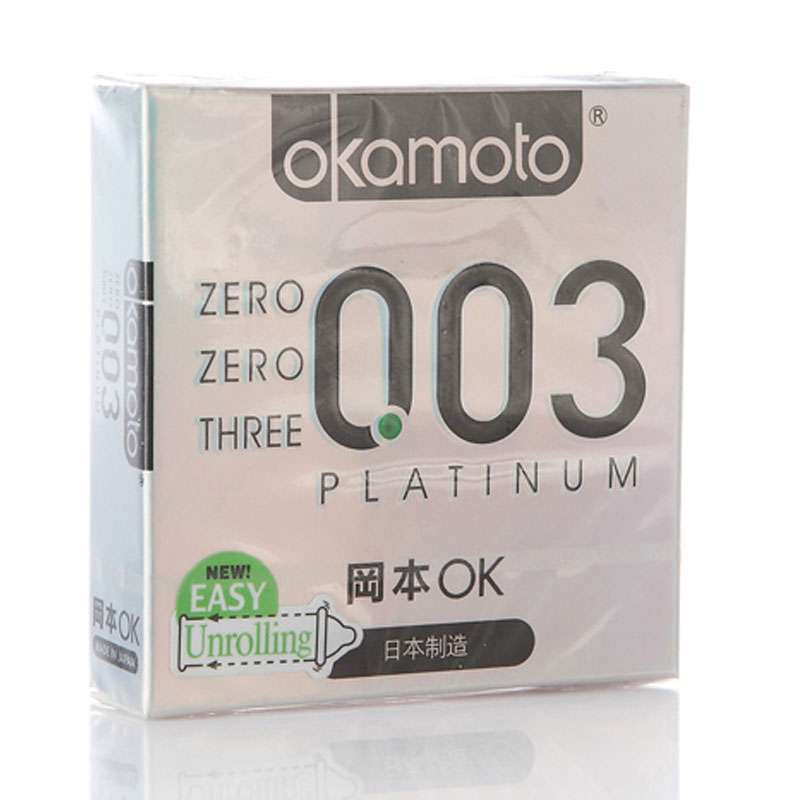 [苏宁超市]进口冈本okamoto避孕套安全套计生用品-0.03白金超薄 3片装 情趣用品男女成人性用品
