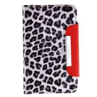哈密瓜 三星i9220豹纹多功能仿皮保护套HM8068红