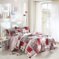 LOVO奥利安娜全棉斜纹印花四件套1.8米220*240