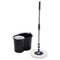 奕宝蓝色手压八字桶塑料篮旋转拖把