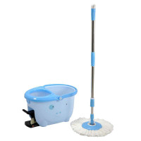 奕宝蓝色四驱全能猪塑料篮旋转拖把