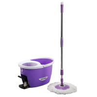 奕宝紫色四驱海盗船塑料篮旋转拖把