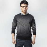HODO红豆男士圆领印花羊毛针织衫HDEMS2207(黑色170/88A)