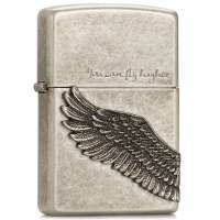 ZIPPO打火机SC0997 天使翅膀 展翅飞翔(古银) (古银)