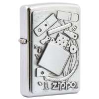 ZIPPO打火机SC1370 zippo打火机内胆结构图 花沙大徽章