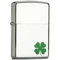 ZIPPO打火机24007 白冰幸运四叶草 (镜面镀铬彩印)