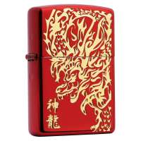 ZIPPO打火机SC1597 神龙 红冰蚀刻镀金 34820B