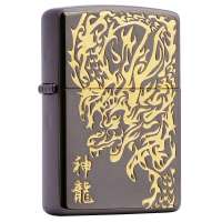 ZIPPO打火机SC1596 神龙 黑冰蚀刻镀金 34820B