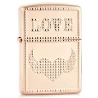 ZIPPO打火机SC1686 盔甲加厚两面加工天使之心 玫瑰金39740