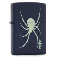 ZIPPO打火机28234 蜘蛛 深蓝哑漆雕刻