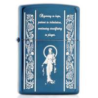 ZIPPO打火机SC1854 圣母之光 蓝冰蚀刻镀银 ZP13048-A