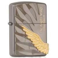 ZIPPO打火机SC1892 盔甲加厚环绕徽章 天使之翼-黑冰ZP93165A限量1000