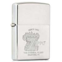 ZIPPO打火机SC1870 镀铬拉丝单刻系列-永恒火焰