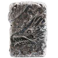 ZIPPO打火机SC1622 五面加工盔甲徽章盘龙 超重手感-镀铬 39680