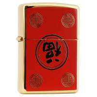 ZIPPO打火机SC1501 福喜双至 镀金