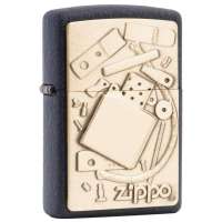ZIPPO打火机SC1371 zippo打火机内胆结构图 黑裂漆大徽章