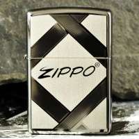 Zippo打火机 黑冰黑洞交叉字样打火机20969