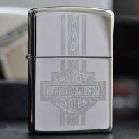 zippo打火机 哈雷镜面标志打火机24677