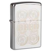ZIPPO打火机 镜面BEER啤酒打火机24720