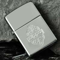 ZIPPO打火机 对称花纹ZIPPO商标打火机24803