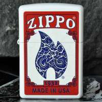 ZIPPO打火机 幸运扑克牌彩绘哑漆打火机24880
