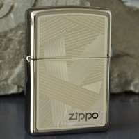 ZIPPO打火机 黑冰纵横交错打火机24943