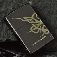 Zippo打火机 黑冰三面雕刻/心愿打火机黑冰三面雕刻/心愿