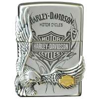 zippo打火机 哈雷之翱翔天际标(大)蚀刻镀银贴章打火机HDP-16