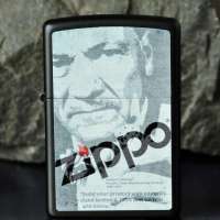 Zippo打火机 创始人黑哑漆射印打火机28300