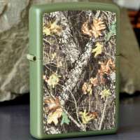 zippo打火机 射印绿哑漆双面加工粉碎打火机28332