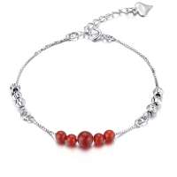 TFF蒂凡 925银镶红玛瑙手链 浪漫回忆 附带质检证书