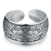 TFF蒂凡 特价藏银手镯  莲花 大小可调