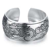 TFF蒂凡 特价藏银手镯 龙年大吉 大小可调