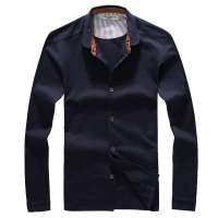 诠渡良品男装休闲纯棉开衫卫衣TD310(藏青色/XXL)