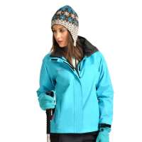 Makino犸凯奴情侣款女款珊瑚绒单层压胶冲锋衣1211(湖蓝/S)