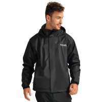 Makino犸凯奴情侣款男款珊瑚绒单层压胶冲锋衣1211(黑色/XXL)