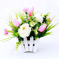 绿之源 美珊光触媒套装手工插花除甲醛 除味 防尘免打理仿真绢花