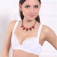  欧迪芬深V刺绣文胸WH-漂白色(B80)XA13203