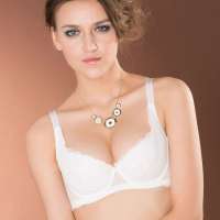  欧迪芬刺绣聚拢调整文胸CR-牙白色(D75)XA13204