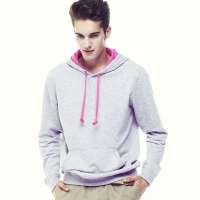 VANCL凡客诚品 撞色活力套头卫衣 花灰色/热情粉色 XXL