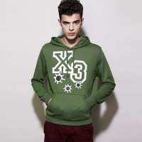 VANCL凡客诚品 印花连帽套头卫衣 X-3 橄榄绿色 XXL