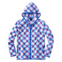 VANCL凡客诚品 亮彩菱形格连帽开衫 钻蓝色/热情粉色 L