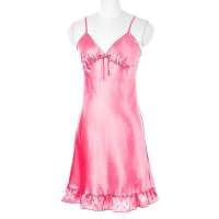 VANCL凡客诚品 荷叶边素色吊带裙 西瓜红 M