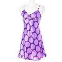 VANCL凡客诚品 抗静电缎面印花吊带裙 紫色印花 S