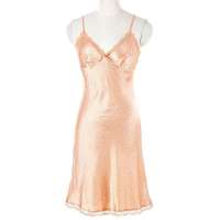 VANCL凡客诚品 蕾丝花边缎面吊带裙 桔色印花 XXL