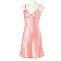 VANCL凡客诚品 蕾丝花边缎面吊带裙 粉色印花 S