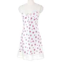 VANCL凡客诚品 乔其花边印花吊带裙 白色印花 XXL